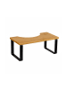relaxdays Toilettenhocker in Natur/ Schwarz - (B)44,5 x (H)18 x (T)23 cm