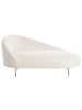 Beliani Chaiselongue VALREAS in Weiß/Gold - (W) 151 x (H) 74 x (L) 80 cm linksseitig