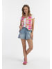 IZIA Damen Gewebte Weste in Pinkes Inka Muster