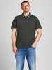 Jack & Jones + Fit Polo Shirt JJEPAULOS Sommer Hemd Pique in Dunkelgrau