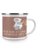 Mr. & Mrs. Panda Tasse 8. Hochzeitstag Blechhochzeit mit Spruch in Braun Pastell