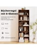 COSTWAY 6-stöckig Bücherregal 60 x 23,5 x 178 cm in Braun