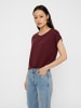 Vero Moda Einfarbiges Rundhals Basic T-Shirt VMAVA in Weinrot