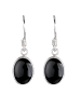 Elli Ohrringe 925 Sterling Silber Oval in Schwarz