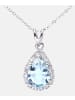 Diamant L'éternel Halskette mit Anhänger aus 375 Weißgold mit Diamant mit Topas
