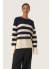 Soaked in Luxury Strickpullover SLSelta Gerade Passform in Night Sky w Sandshell stripe