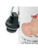 Mr. & Mrs. Panda Wasserflasche Capybara Blume mit Spruch in Weiß