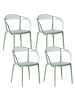 Beliani 4er-Set Esszimmerstuhl MALEVIZI in Grün/Transparent