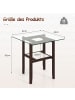 COSTWAY Couchtisch aus Glas in Braun