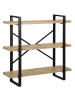 Beliani Bücherregal TIMBER in Braun/Schwarz - (W) 111 x (H) 111 x (L) 35 cm