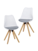 KADIMA DESIGN Esszimmerstühle 2er-Set | Stoffbezug, Holzgestell, Nordisch Modern in Weiß
