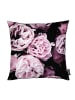 Juniqe Kissen "Pink Flowers III" in Grau & Rosa