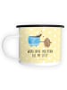 Mr. & Mrs. Panda Teetasse Kaffee Bohne mit Spruch in Gelb Pastell