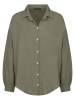 SASSYCLASSY Ultra Oversize Musselin-Blusenhemd kürzere Variante in Khaki