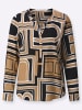 WITT WEIDEN Druckbluse in camel-schwarz