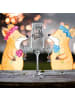 Mr. & Mrs. Panda Trinkglas Fuchs Sterne mit Spruch in Transparent