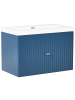 Beliani 2-tlg Badezimmerschrank LAGO in Blau/Gold/Weiß