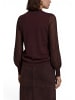Zero  Feinstrickpullover mit Spitzenärmeln in Chocolate Plum
