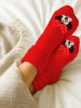 Disney Disney Minnie Mouse Hüttensocken Sherpa Haussocken Kuschelsocken in rot