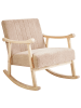 Beliani Schaukelsessel LEKNES in Beige/Braun - (W) 63 x (H) 78 x (L) 96 cm