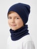 TupTam Unisex Kinder Beanie Mütze Schlauchschal Set in black denim