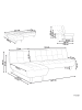 Beliani Modulsofa ALSTEN in Grau/Heller Holzfarbton - (W) 257 x (H) 41 x (L) 161 cm