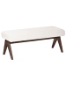 Beliani Bettbank TAMRE in Weiß/Braun - (W) 118 x (H) 48 x (L) 46 cm