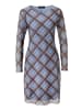 Aniston CASUAL Minikleid in dunkelbraun-braun-blau-hellblau-sand