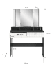 xonox.home Schminktisch mit Spiegel in anthrazit /weiß HG  - (B) 100 x (H) 142 x (T) 42