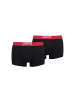 Levi´s Boxershorts LEVIS MEN SOLID BASIC TRUNK ORGANIC CO 2er Pack in Black/Red