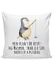 Mr. & Mrs. Panda Sofakissen Pinguin Angler mit Spruch in Weiß