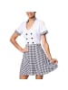 tectake Schickes, kurzes Kleid, schwarz/weiß