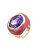 Luxenter Ring aus violettem Kristall mit 18-karätiger Gelbgold-Veredelung – Mantis