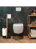 relaxdays WC Garnitur in Weiß/ Natur - (B)27 x (H)68 x (T)18 cm