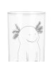 Mr. & Mrs. Panda Blümchentailglas Axolotl Glücklich ohne Spruch in Transparent