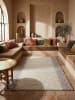 KADIMA DESIGN Teppich Wolle Handgewebt MEDWAY Zickzack Bordüre Wohnzimmer in Beige