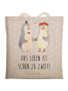 Mr. & Mrs. Panda Einkaufstasche Pinguin Heirat mit Spruch in Grau Pastell