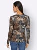 creation L Langarmshirt in schwarz-sand-bedruckt