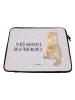 Mr. & Mrs. Panda Laptop Tasche Otter Bauch mit Spruch in Grau Pastell