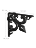 relaxdays 8 x Regalwinkel Lilien Ornamen in Schwarz