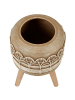 Beliani Outdoor Blumentopf CYRTOMIUM in Braun/Beige - (W) 27 x (H) 42 x (L) 27 cm
