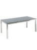 Beliani Gartentisch GROSSETO in Schwarz/Silber - (W) 90 x (H) 76 x (L) 180 cm