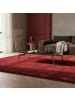 KADIMA DESIGN Teppich Kurzflor Uni-Look Polyester Wohnzimmer waschbar in Rot
