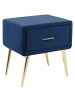 Beliani Nachttisch FLAYAT in Blau/Gold - (W) 46 x (H) 49 x (L) 38 cm