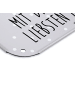 Mr. & Mrs. Panda Blechschild Hasen Muschel mit Spruch in Grau Pastell