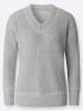WITT WEIDEN V-Ausschnitt-Pullover in steingrau-ecru-meliert