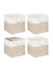 relaxdays 4 x Aufbewahrungskorb in Beige/ Weiß - (B)33 x (H)33 x (T)33 cm