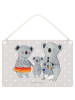 Mr. & Mrs. Panda Deko Schild Koala Familie ohne Spruch in Grau Pastell