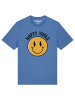 wat? Apparel T-Shirt Happy times smiley emoji in Bright Blue