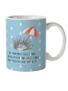 Mr. & Mrs. Panda Kaffeebecher Seeigel mit Spruch in Blau Pastell